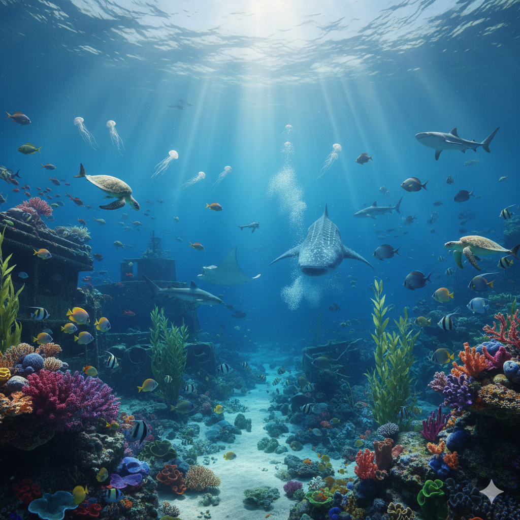 Produtos químicos estão alterando a vida marinha no mundo / IA