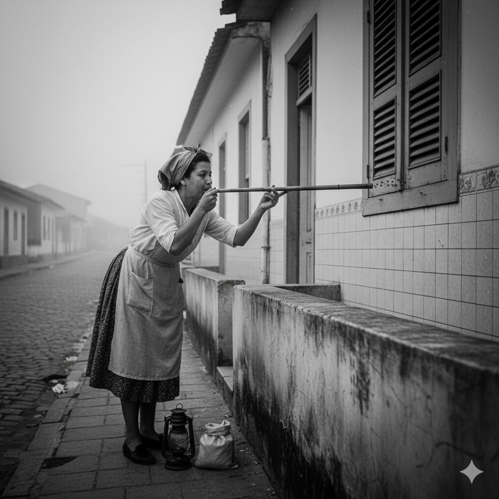 O despertador humano: um sopro e uma pedrinha na janela para acordar / IA