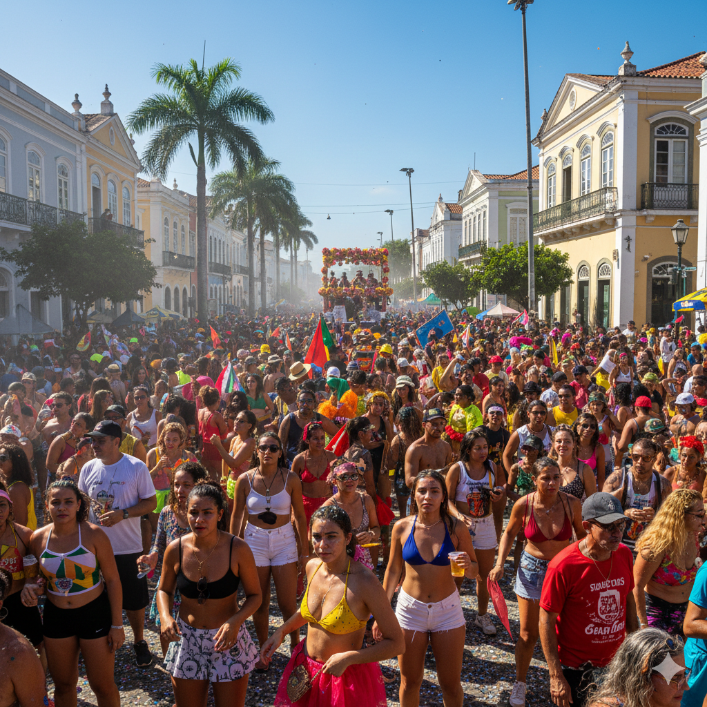 A previsão sol e calor neste carnaval no litoral paulista / IA - Gemini