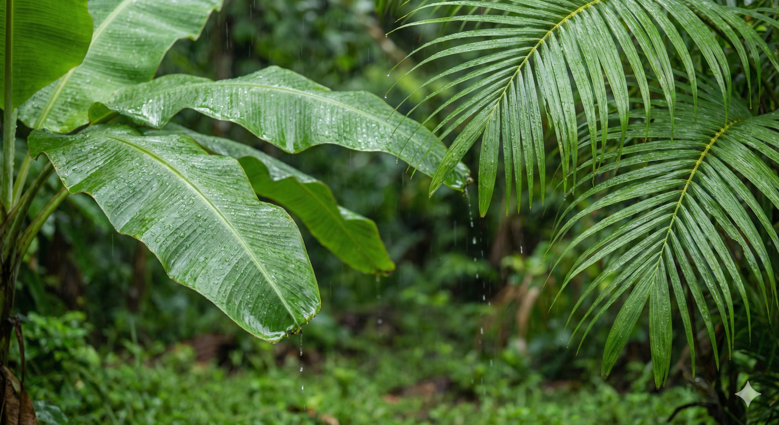 Vegetação costeira encharcada pela precipitação persistente / Gemini