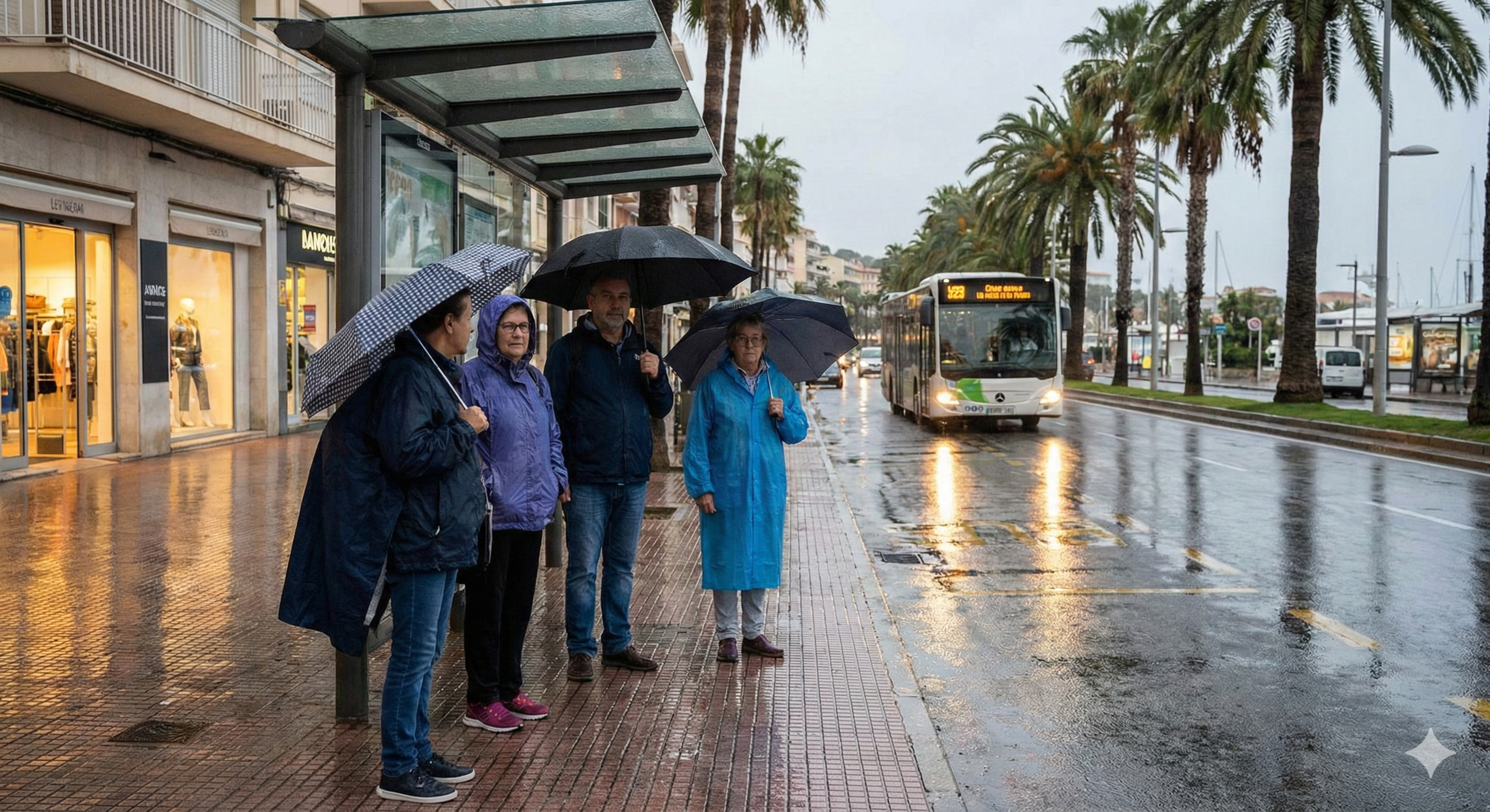 Rotina alterada: Moradores aguardam transporte sob chuva / Gemini