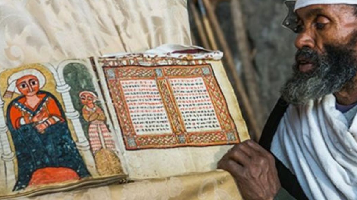 Escrito na língua sagrada ge'ez, o manuscrito do século V é o registro bíblico ilustrado mais antigo já encontrado