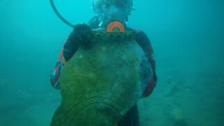 Pesquisadores identificaram vestígios de uma antiga cidade no fundo do Lago Issyk-Kul, no Quirguistão / Instituto de Arqueologia da Academia Russa de Ciências