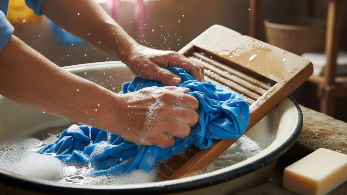 Mesmo que o cheiro não saia, é recomendado lavar as roupas em água quente e assim remover os óleos impregnados nos tecidos e manter os ambiente bem ventilados (Google Gemini/Imagem Gerada por IA)