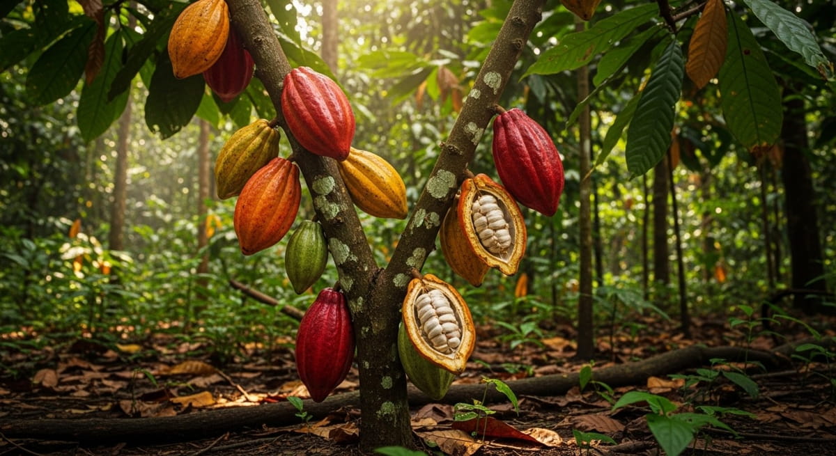 Mais do que produzir, Ilhéus passou a contar histórias em cada barra: do terror úmido do litoral ao manejo sustentável que diferencia o cacau baiano no mercado premium / ImageFX