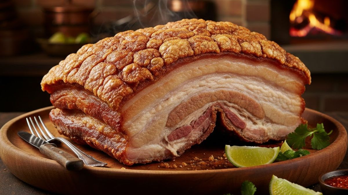 Juiz de Fora foi responsável por fritar a maior porção de torresmo do mundo, com impressionantes 506,5 kg, o que a fez entrar no RankBrasil (Google Gemini/Imagem Gerada Por IA)