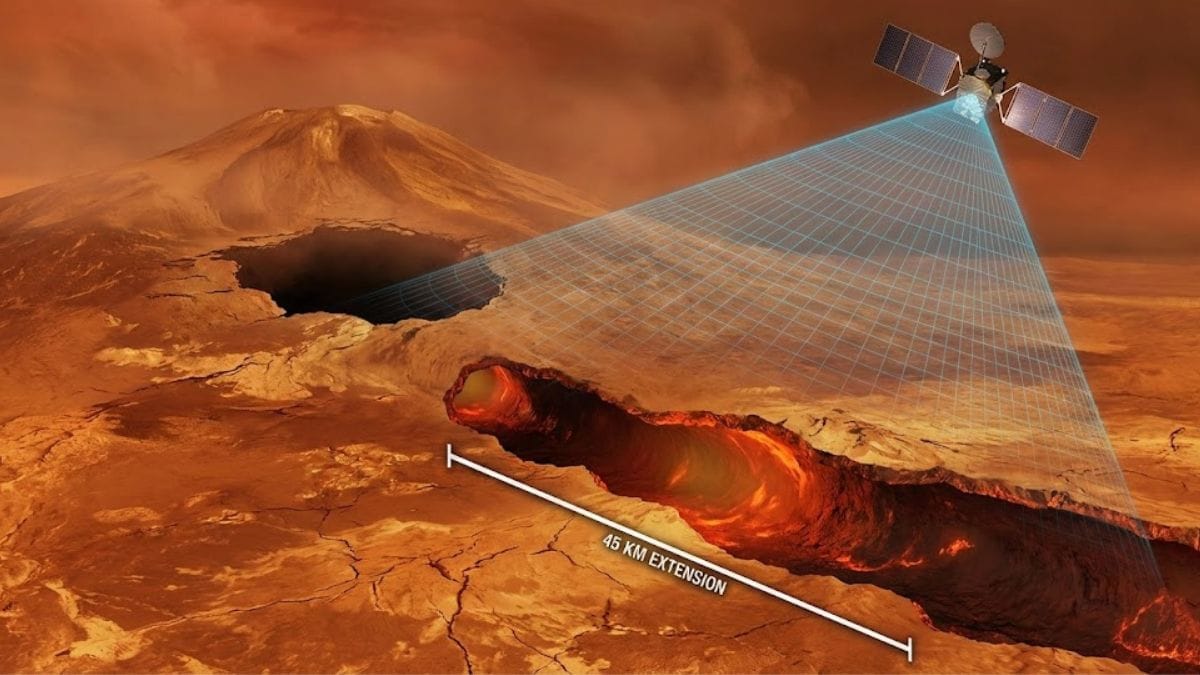 Cientistas identificaram um túnel colossal recém-descoberto em Vênus que pode revelar novos segredos sobre a geologia do planeta / Google Gemini