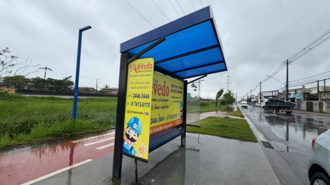 Semutran iniciou um trabalho de recuperação dos abrigos de pontos de ônibus em Mongaguá