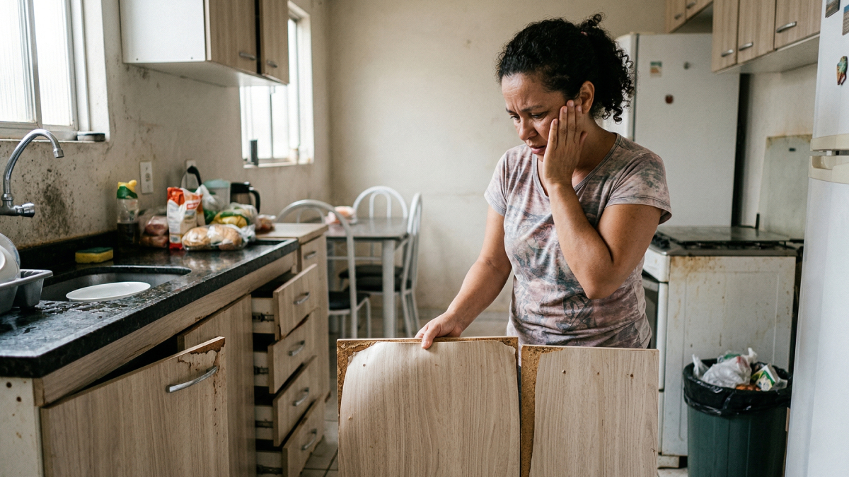 Um dos problemas mais comuns em armários convencionais é o empenamento de portas grandes