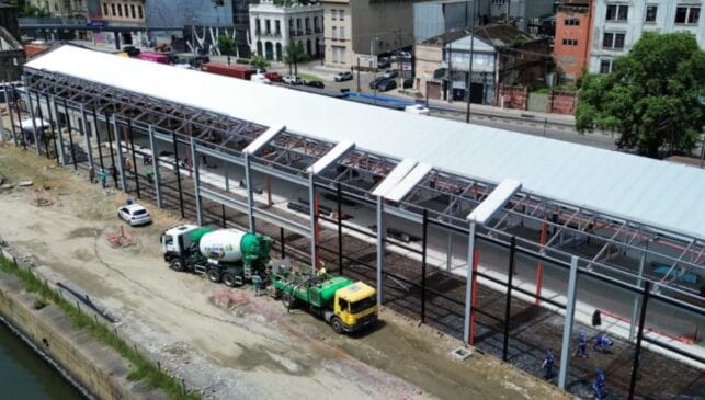 Obras do Armazém 3 avançam no Parque Valongo, em Santos; espaço terá capacidade para até 3 mil pessoas para shows e eventos culturais