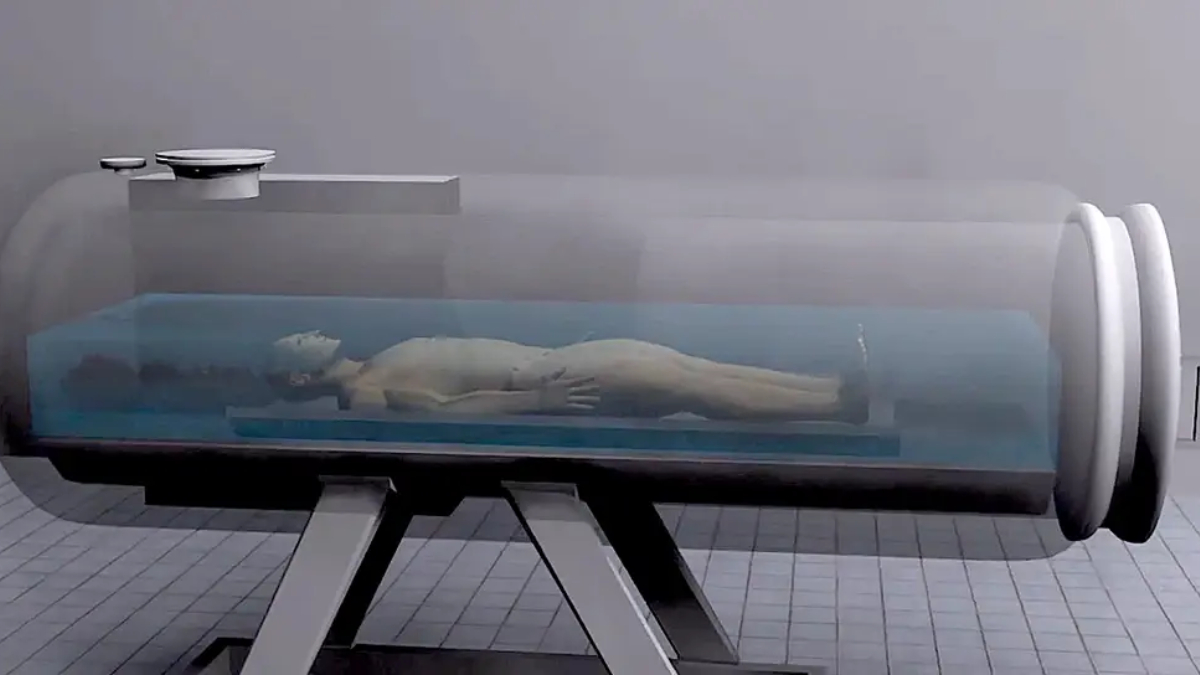 Durante a aquamação, os tecidos do corpo se dissolvem no líquido presente no equipamento / Wikimedia Commons