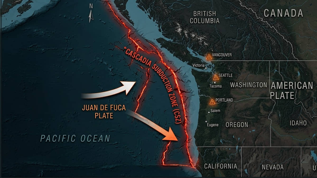 Mapa de risco da Zona de Subducção de Cascadia: veja onde a pressão entre as placas Juan de Fuca e Norte-Americana pode gerar um sismo histórico