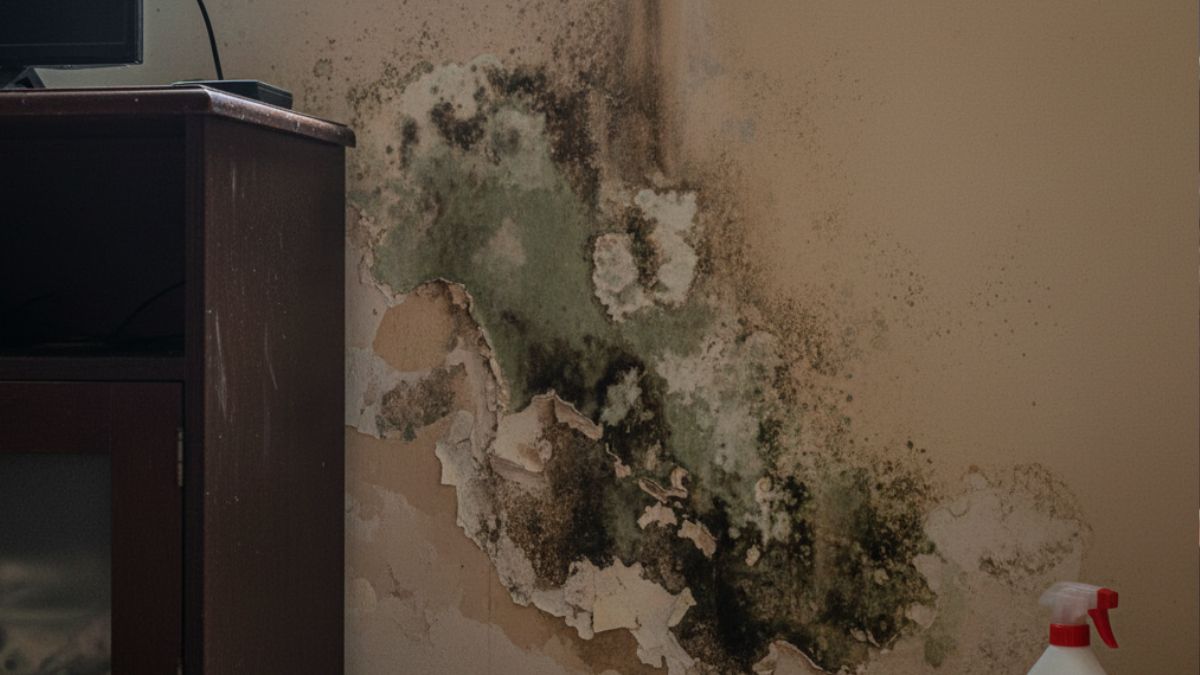 As paredes apresentam manchas pretas tudo porque o nível de umidade do local está completamente desregulado