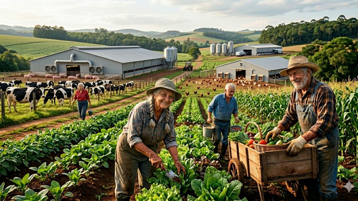 Entenda como a produçao de leite e suinos garante a qualidade de vida na localidade com maior indice de envelhecimento do Brasil