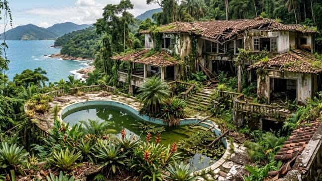 A mansão de Clodovil sendo engolida pela Mata Atlântica, em Ubatuba