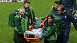O lateral-esquerdo Joaquín Piquerez sofreu uma entorse durante o amistoso entre Uruguai e Inglaterra