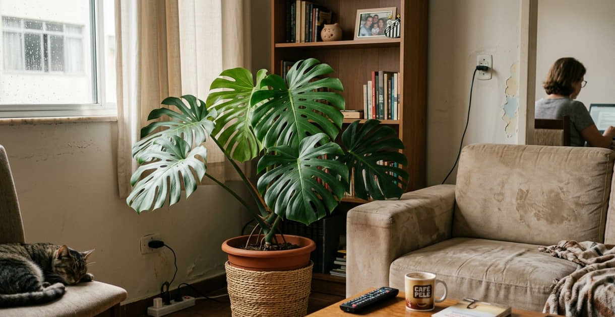 A planta fica muito bonita em abientes internos, além de ser saudável