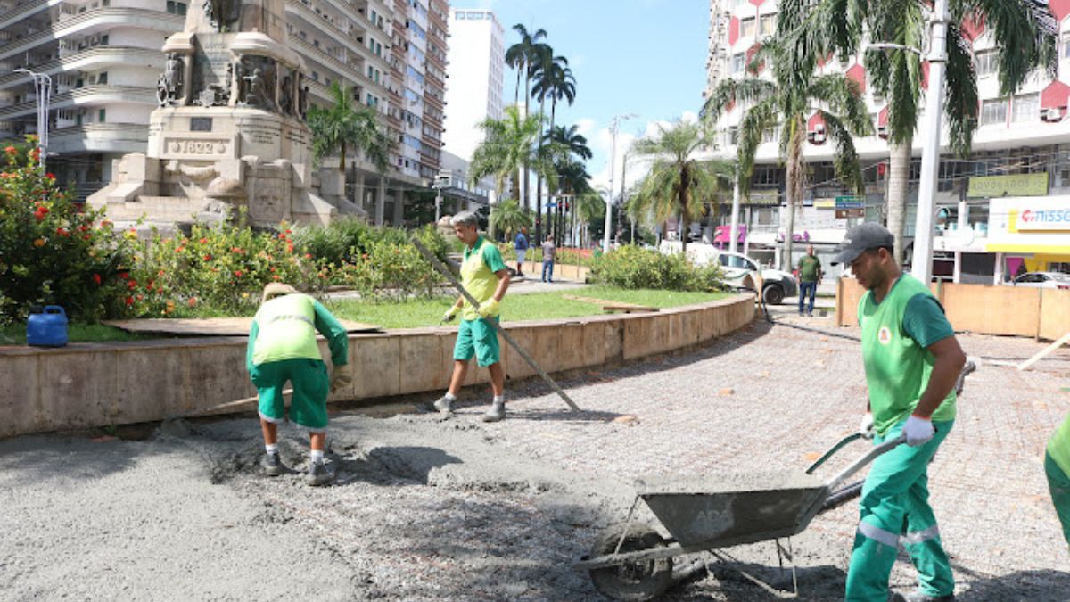 Obras seguem diretrizes de preservação do patrimônio histórico de Santos /PMS