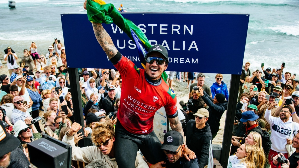 Gabriel Medina foi o último brasileiro campeão em Margaret River! O tricampeão venceu por lá em 2023