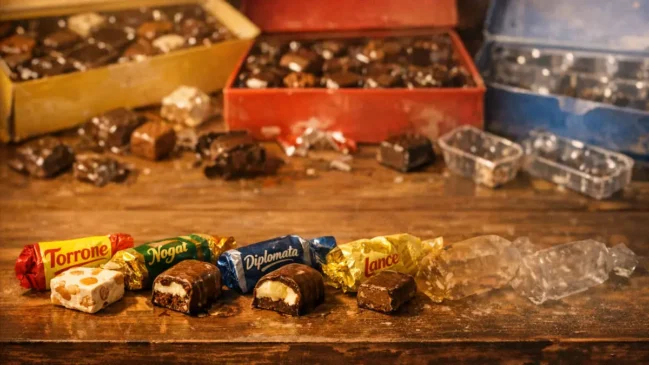 Imagem conceitual criada com o auxílio de IA mostra bombons clássicos que não existem mais