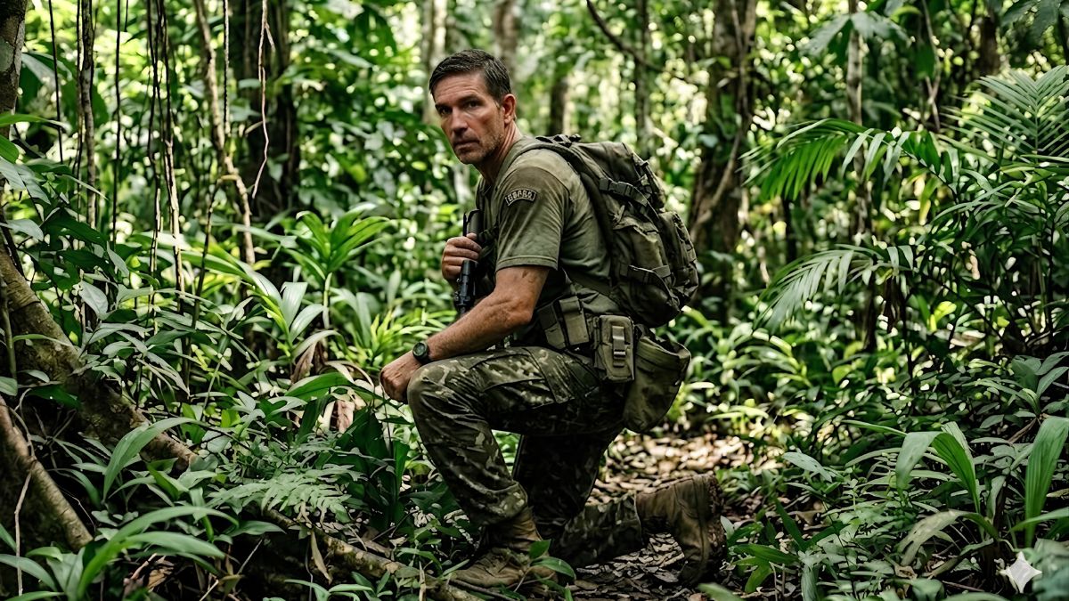 A Produção mostrará Jim Caviezel interpretando Bolsonaro em seus tempos 'heroicos' no exército, mas ainda não teve muitas informações divulgadas oficialmente (Imagem Gerada por IA)