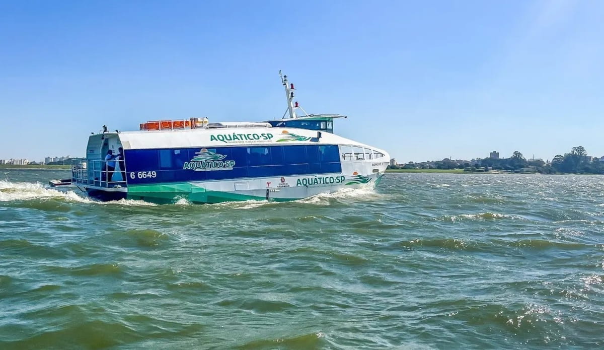 O Aquático-SP conecta os terminais Cantinho do Céu e Parque Mar Paulista (Bruno Covas), no bairro Pedreira