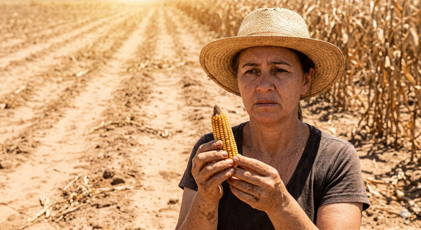 Quebra na safra ameaça o preço dos alimentos básicos - Foto ilustrativa gerada por IA/Gemini