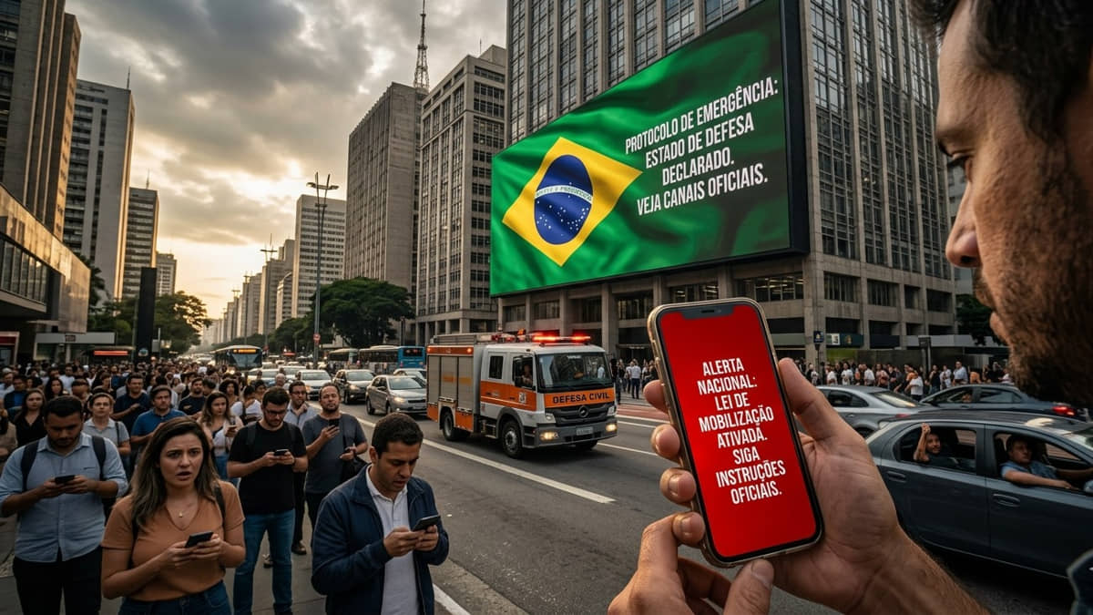 Brasileiros recebem alerta oficial de mobilização nacional pelo celular