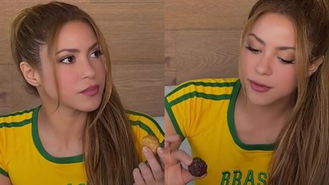 A cantora Shakira postou um vídeo em que aparece experimentando comidas típicas brasileiras